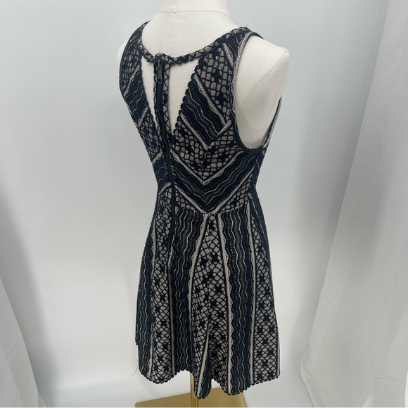 Free People Black Lace Mini Dress Twee Indie Boho Y2K Size 2 - Picture 9 of 13